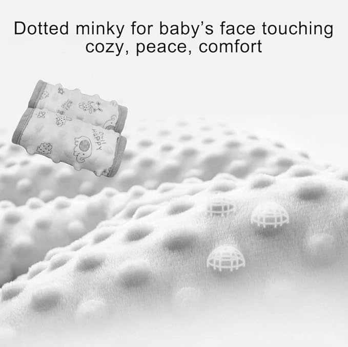 DODO NICI car seat Strap Cover for Baby, seat Belt Cover Cushion, Belt Pads fit Baby Carrier/Pushchair/Stroller, Cozy Peace Dotted Minky, Pink