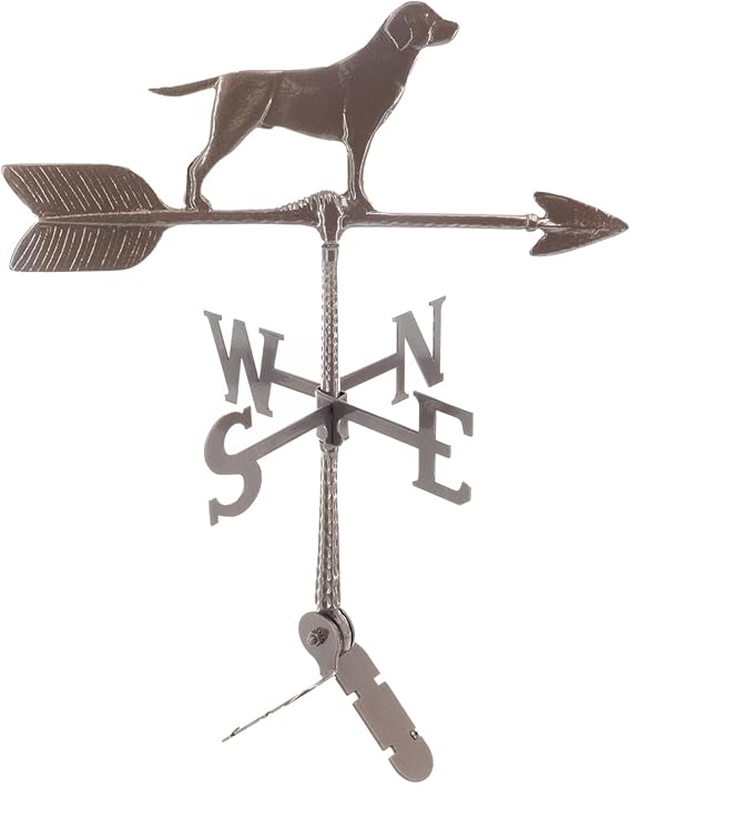 Montague Metal Products - 24″ Aluminum Retriever Weathervane - 6 Colors Available - Outdoor Windvane - Roof Metal Decor - Mount Included (4 to Choose from) - Hand Cast Aluminum Weathervane