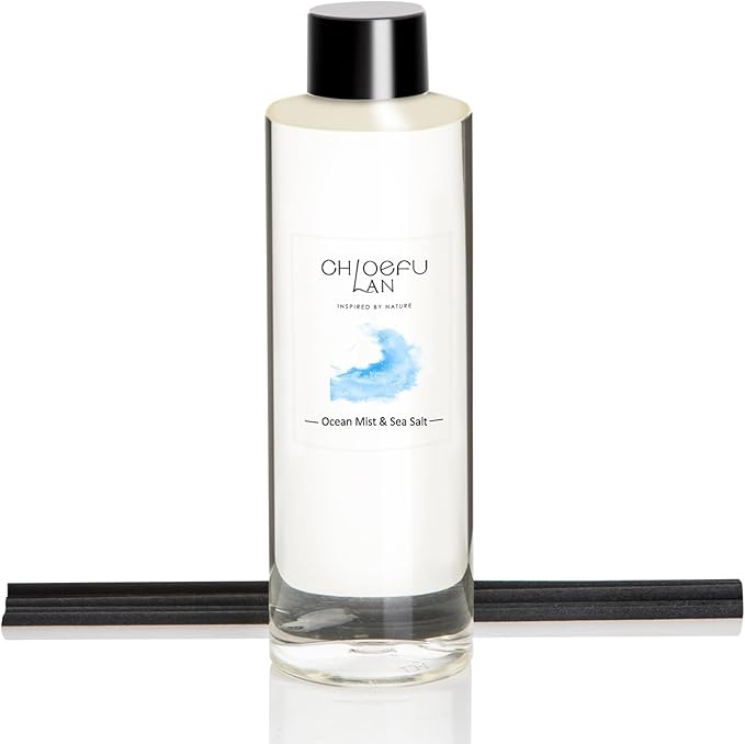 Chloefu LAN Ocean Mist & Sea Salt Scented Oil Diffuser Refill 6.76 fl oz Natural Scented Oil - Best for Aromatherapy, SPA and Home, 0% Alcohol, Fresh and Invigorating