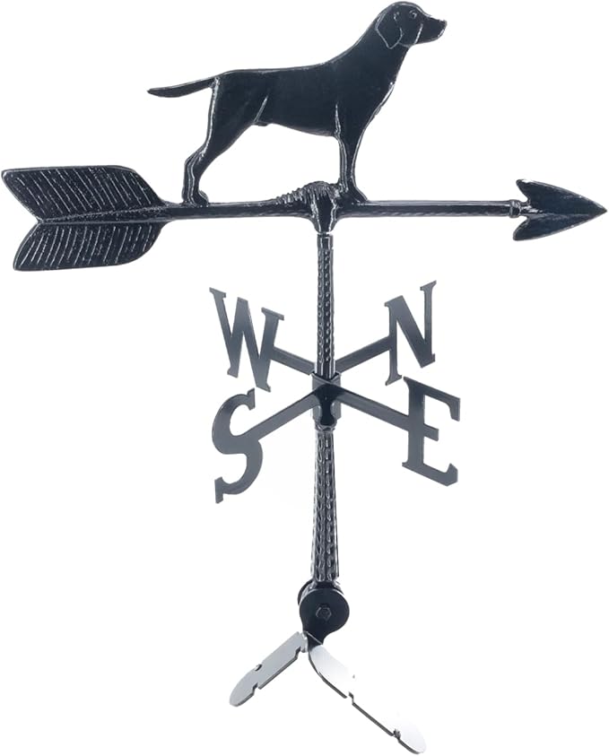 Montague Metal Products - Weathervane - Cast Aluminum Weathervane -Includes Roof Mount - 6 Colors Available (Retriever, Black)