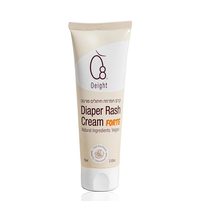 Oeight Diaper Rash Cream Forte, Dermatologically Tested & Hypoallergenic Formula for Baby Skin with 100% Natural Active Ingredients, No Parabens & Unscented - for Mild to Severe Diaper Rash, 75ml