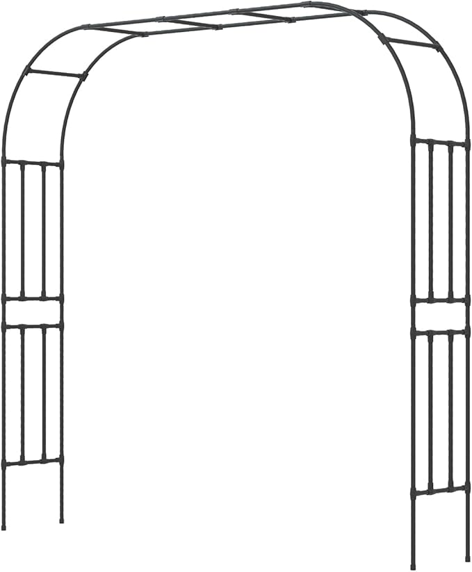 Metal Garden Arch - Length: 98.5in, Wide: 15.8in Garden Arches Trellis for Climbing Plants Outdoor - Garden Arch for Lawn, Party, Ceremony Wedding Decoration (Black)