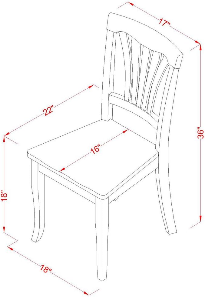 East West Furniture MZAV5-WHI-W 5 Piece Kitchen Table & Chairs Set Includes a Rectangle Dining Room Table with Dropleaf and 4 Dining Chairs, 36x54 Inch, Buttermilk & Cherry