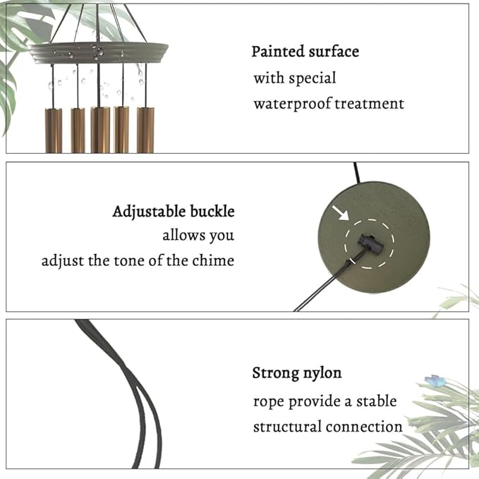 Personalized Cardinal Wind Chimes, 36inch Memorial Wind Chimes, Custom Sympathy Gifts, in Loving Memory of Dad/Mom, Condolences Wind Chime for Loss of Loved Ones (Produced in USA)
