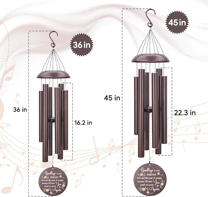 Personalized Sympathy Wind Chimes Gift, Memorial Wind Chimes, for Loss of Loved One Prime, Bereavement/Sympathy/Memorial Gift for Loss of Mother Father Husband Remembrance, Ship from US