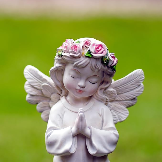 Angel Garden Decor Statue Solar Angel Decorations for Yard Outdoor Decorations for Patio Gift for Mom