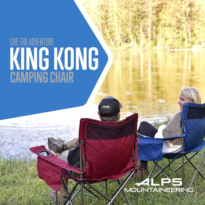 ALPS Mountaineering King Kong Camping Chairs for Adults with Mesh Cup Holders and Pockets, Built Durable and Reliable with Compact Foldable Steel Frame