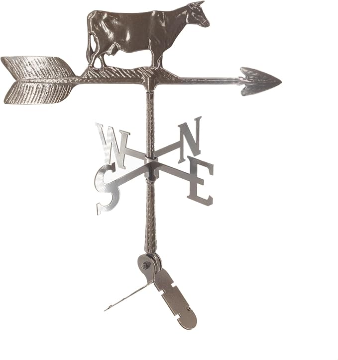 Montague Metal Products - Weathervane - Cast Aluminum Weathervane -Includes Roof Mount - 6 Colors Available (Cow, Oil Rubbed)