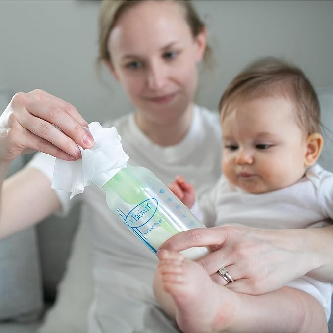 Dr. Brown's Bottle Wipes 40 Count, HappyPaci Silicone Pacifier 0-6m 3 Count 3 Pack