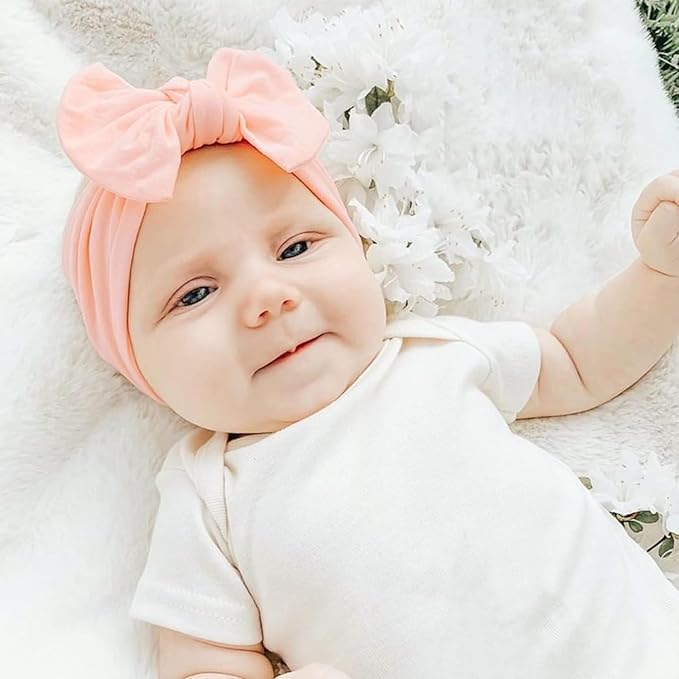 Jesries 22 PCS Baby Headbands Soft Nylon Hairbands with Bows Girls Hair Accessories for Newborn Infant Toddler Kids Handmade