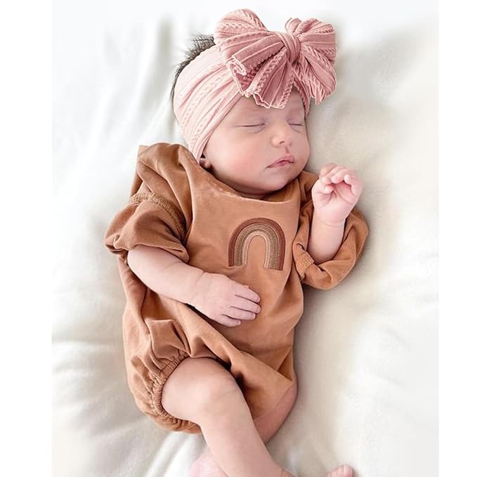 Niceye Handmade Baby Headbands Soft Stretchy Nylon Hair Bands with Bows for Newborn Infant Baby Toddler Girls