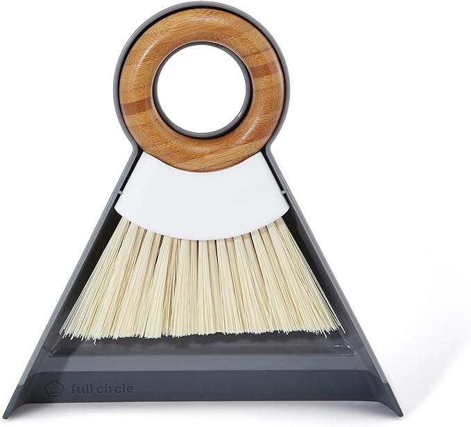 Full Circle Tiny Team Mini Compact Brush & Dustpan Set, Portable Handheld Broom