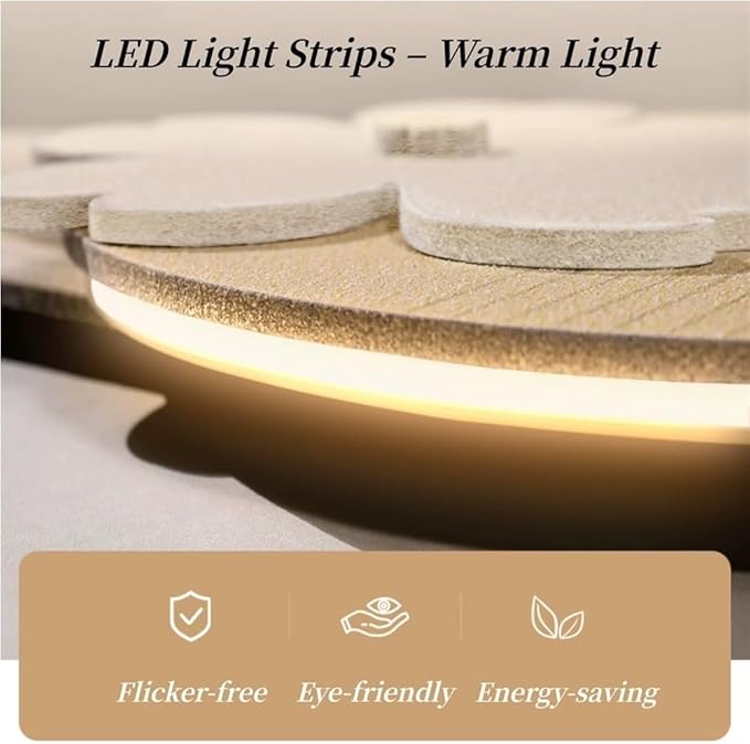 3D Sandstone Texture LED Wall Art with Vase, Plug-in Auspicious Modern Meditation Wall Hanging Sculpture, Minimalism Artwork Decor for Living Room Bedroom Meditation Space(C,120x40cm)