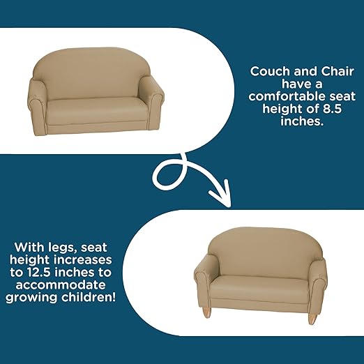 Children's Factory As We Grow Toddler Sofa, Flexible Seating for Daycare or Preschool, Kids Reading Couch, Playroom Furniture, Buff