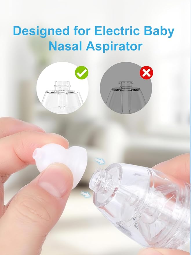 Nasal Aspirator Replacement Tips 6 Pcs, Food-Grade Silicone, Ultra-Soft Baby Nose Sucker Replacement Parts Compatible with GROWNSY, Watolt, LittleTora, HEYVALUE, Cocobela, X-Bosak