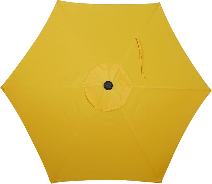 Blissun 7.5 ft Patio Umbrella, Yard Umbrella, Outdoor Market Umbrella with Push Button Tilt Crank, Yellow