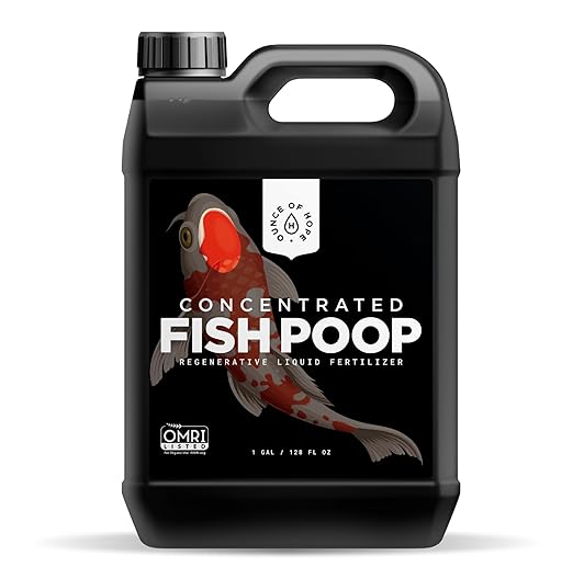 OMRI Listed Organic Concentrated Fish Poop - Liquid Fertilizer for Vegetable Gardens, Indoor Plant Food for Houseplants, Hydroponic Nutrients, Soil Amendment (1 Gallon)