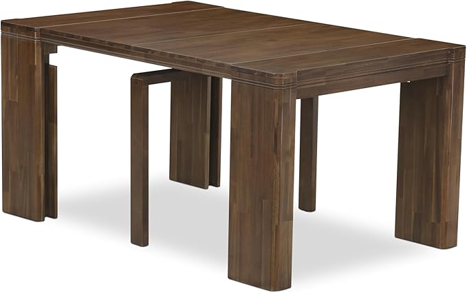 X07DA-B08-32 - 9 Pieces Dining Table Set contains an Extendable Rectangle Kitchen Table, 7 Polyester Fabric Dining Chairs and 1 Modern Bench, 39x120 Inch, Antique Walnut