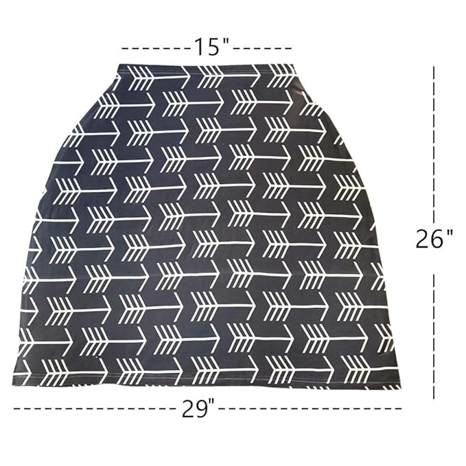 Nursing Cover for Babies Versatile Baby Car Seat Cover for Newborn Grey with White Arrow