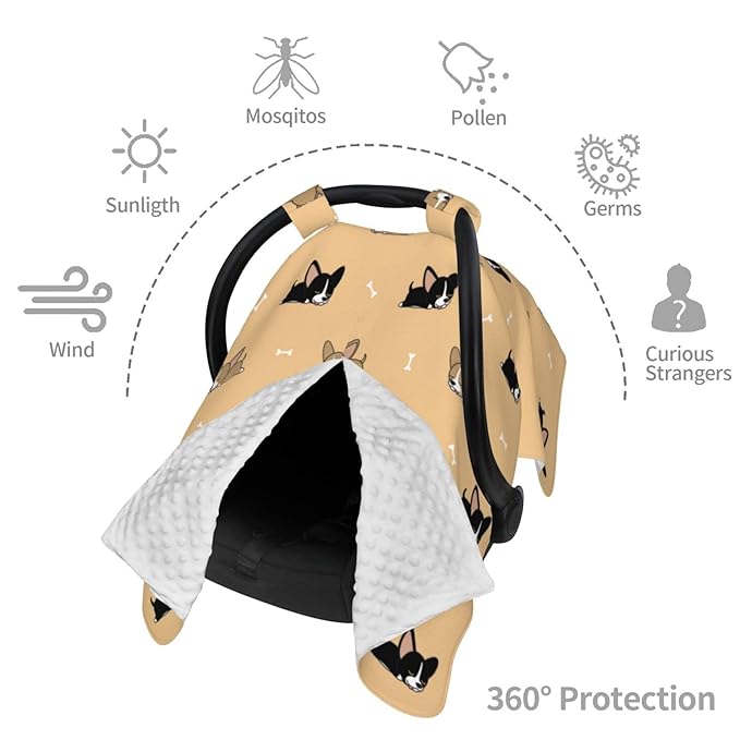 Corgi Gifts for Corgi Lovers Baby Car Seat Canopy Cover 39x27.5 Inches Multi Use Nursing Cover for Newborn Canopy Mom Nursing Breastfeeding Covers