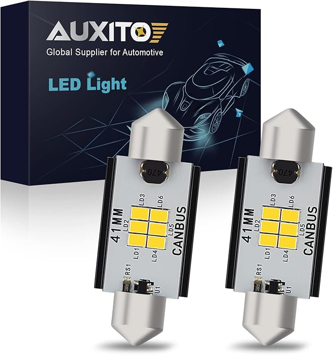 AUXITO 578 LED Bulbs Canbus Error Free 211-2 212-2 41MM 42MM Festoon LED Bulbs for Dome Light Interior Car License Plate Map Door Courtesy Marker Lights, Xenon White