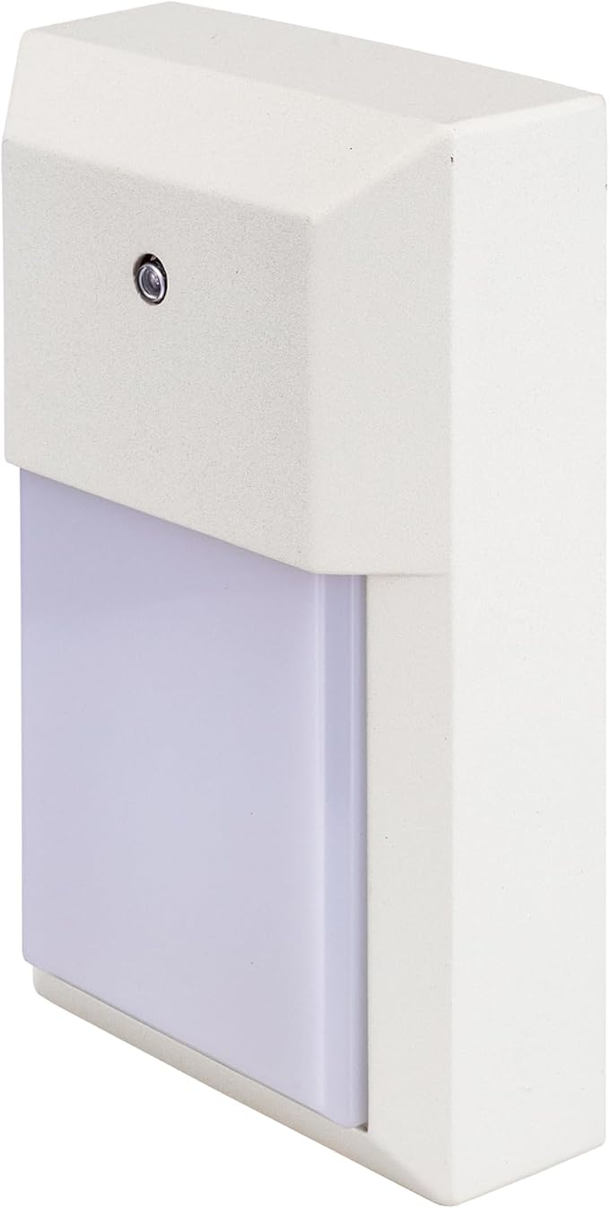 LIT-PaTH Dusk to Dawn Outdoor Wall Lantern, LED Wall Sconce for Porch Lighting Fixture, 12W 1000 Lumens, Aluminum Housing Plus PC, 2-Pack, 5000K-White Finish
