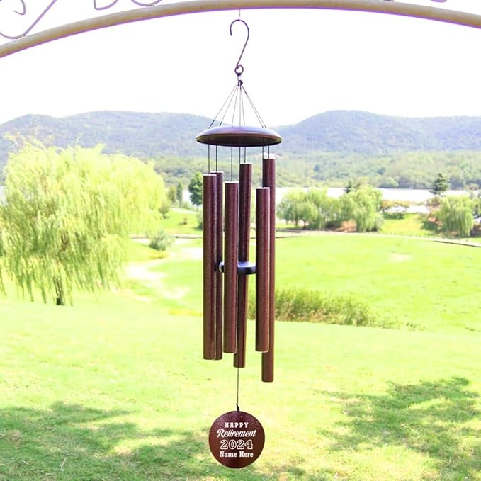 Personalized Retirement Wind Chime, Retirement Wind Chime for 2024, Happy Retirement Gifts for Teachers, Coworkers, Relax and Enjoy Happy Retirement, Never Forget The Changes You Made