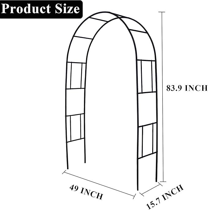Metal Pergola Arbor Trellis, 7 Feet High x 4 Feet Wide, Garden Arch for Various Climbing Plant Wedding Garden Lawn Backyard Arch Bridal Party Decoration Arbor
