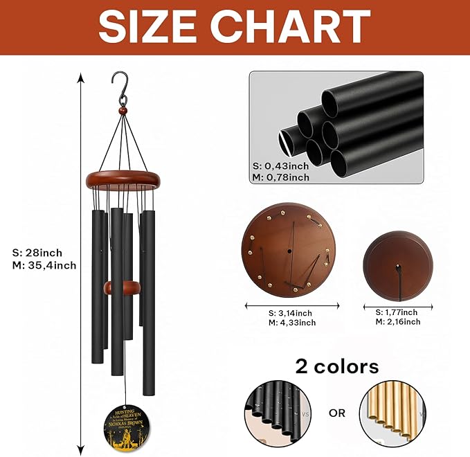 Personalized Hunting Memorial Wind Chime – “Hunting in Fields of Heaven” Wind Chimes – Custom Name & Years – Outdoor Sympathy Gift for Hunters, Dad, or Grandpa – Memorial Garden Décor