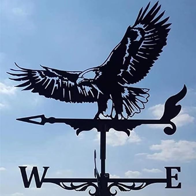 Metal Rooster Shape Weathervane, Roof Mount Weather Chicken Wind Vane Direction Indicator,Outdoor Scene Garden Chicken Weather Vane Ornament for for Shed Farmhouse Patio Decor(Gathering)