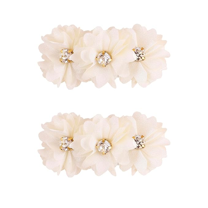 Flower Hair Clips Set for Baby Girl Lightweight Floral Hair Bow Accessories with Boutique Fully Lined Alligator Clip for Toddler Teens Gifts (ATD-FJ10-A)
