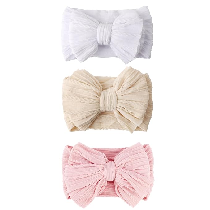 AQOKKA Baby Bows Headbands Nylon Baby Girl Headbands Soft Handmade Hairbands Toddler Hair Accessories for Girls Baby Newborn Infant Kids