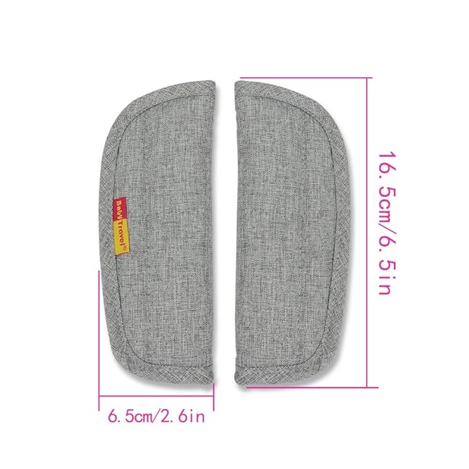 3 Pieces Baby Stroller Car Seat Strap Covers and Crotch Pad Combo Grey, Universal Soft Strap Covers for Newborns Infants Kids Child
