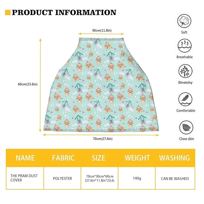 Forchrinse Cartoon Cat Carseat Cover for Baby,Stretchy Infant Car Seat Canopy,Mom Privacy Breastfeeding Scarf Nursing Cover for High Chair,Shopping Cart,Stroller