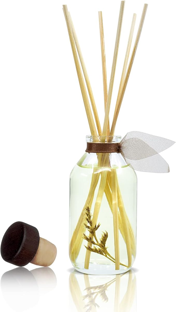 LOVSPA Reed Diffuser Set, Cashmere Woods Scented Oil Diffuser with Sticks, Home Fragrance Accessories for Bathroom Shelf Decor, Aroma Diffusers for Home or Office Fall Decor, USA Made