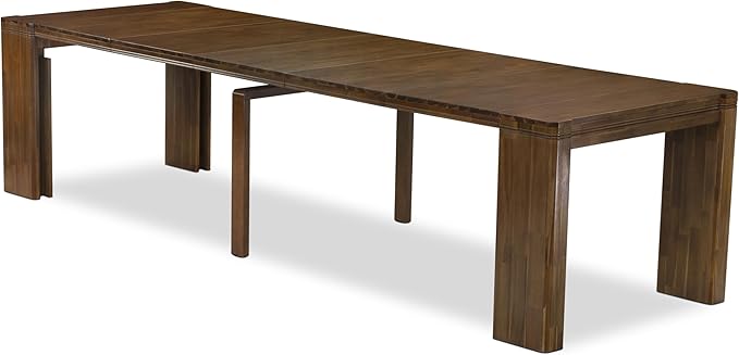 X02FO-208-18 - 5 Pieces Dining Room Set contains an Extendable Rectangle Kitchen Table, 2 Dining Chairs and 2 Modern Benches, 39x120 Inch, Antique Walnut
