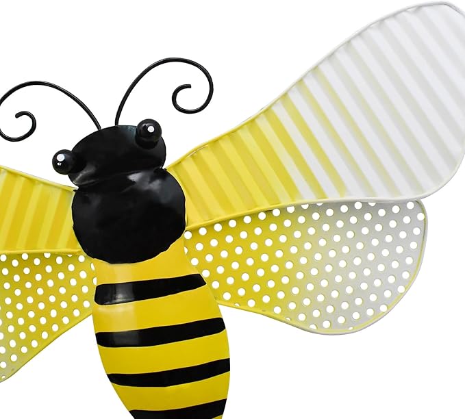 Veclotch 30"" H Metal Bee Garden Stake,Rustic Bee Decorative Yard Stakes Metal Yard Art Ornaments Welcome Sign Outdoor Spring Garden Decor for Patio Lawn Porch Pathway Decor