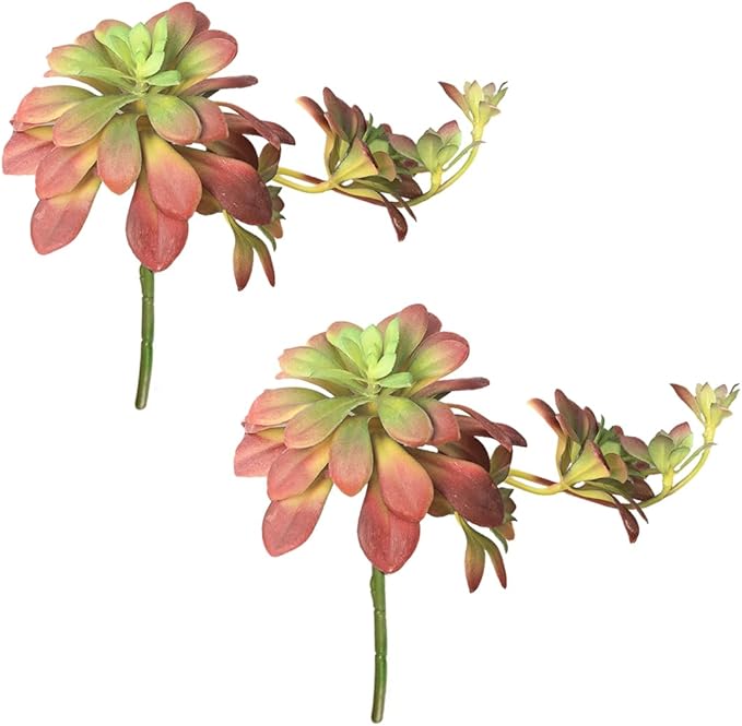 2pcs Artificial Succulent Plants, Realistic Large Fake Succulents, Artificial Hanging Ornaments for Decor