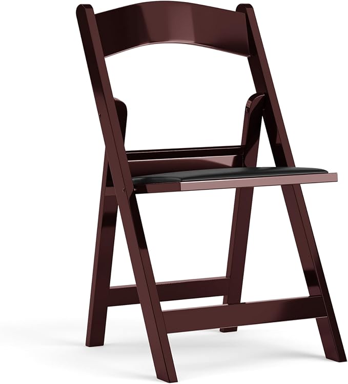 Flash Furniture Hercules™ Series Folding Chair - Red Mahogany Resin – 1000LB Weight Capacity Comfortable Event Chair - Light Weight Folding Chair