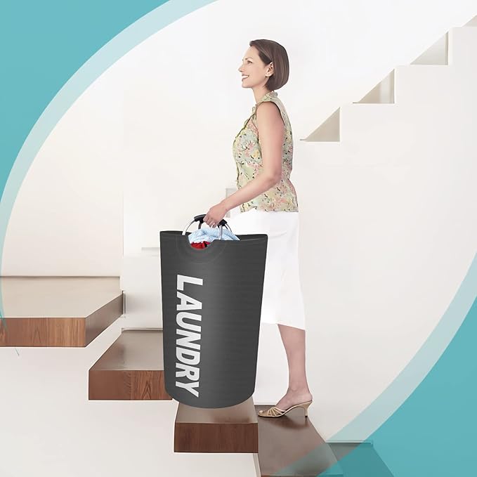 StorageRight 90L Large Laundry Basket, Laundry Hamper, Dirty Clothes Hamper