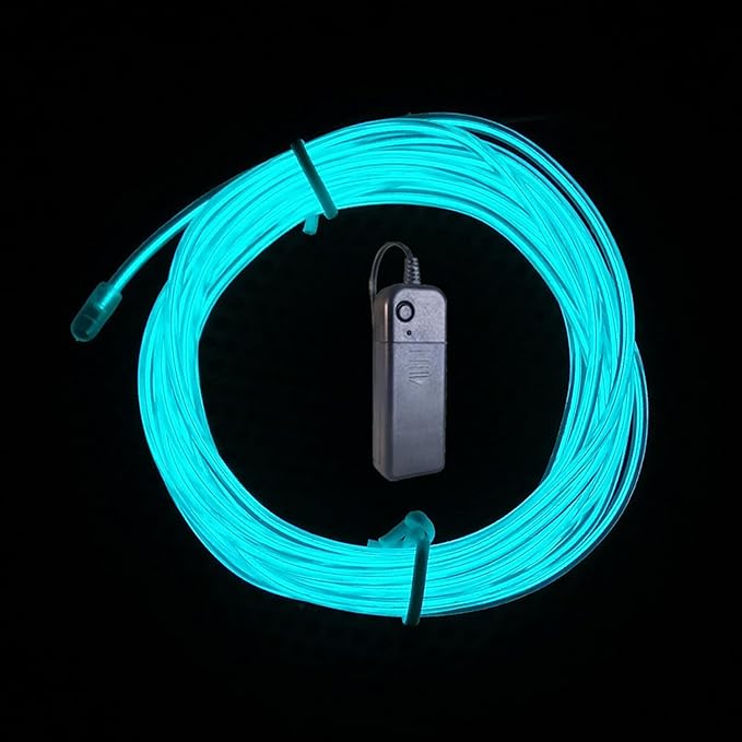 3m Ice Blue neon Wire Flash Electroluminescence, Cutting El Wire,Used for DIY Design, Various Holiday Party Decoration. (Ice Blue, 3m)