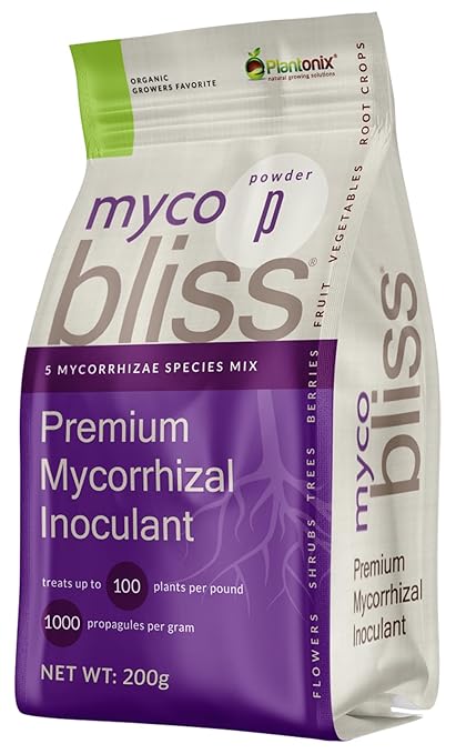 Myco Bliss Powder (200 g) - Mycorrhizal Fungi for Plants - 5 Strain Mycorrhizal Inoculant with 1000 Propagules Per Gram - Highly Concentrated Mycorrhizae for Plants, Gardening, & Potting Soil