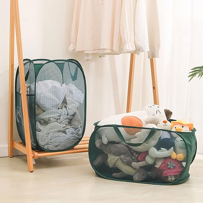 4 Pcs Mesh Popup Laundry Hamper, Opening Laundry Basket, Popup Laundry Basket