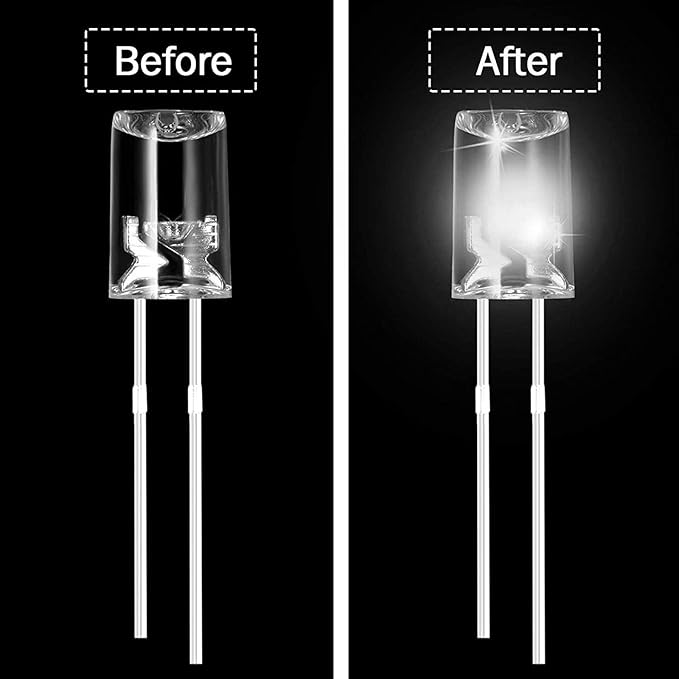 Mudder 60 Pcs Valentine's Day LED 5mm Outdoor String Light Mini Replacement Bulb Energy Efficient LED Patio Wire Light Connectable Home Decor for Festival Patio Garden Valentines Holiday(Cold White)
