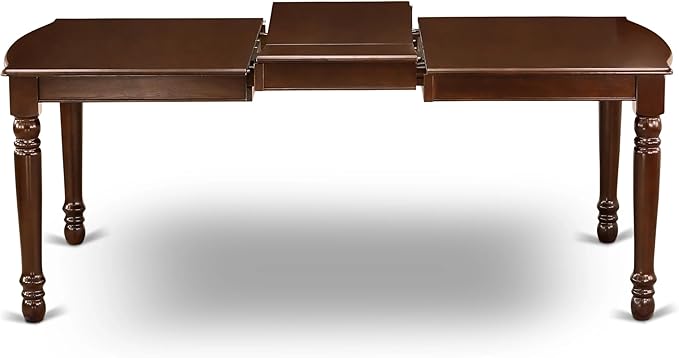 East West Furniture DODA7-MAH-12 7 Piece Dinette Set Includes a Rectangle Dining Table with Butterfly Leaf and 6 Polyester Fabric Upholstered Chairs, 42x78 Inch, Mahogany