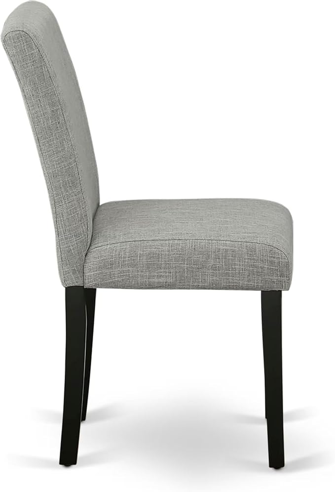 East West Furniture V696AB106-7 7 Piece Dining Set Consist of a Rectangle Dining Room Table with V-Legs and 6 Shitake Linen Fabric Upholstered Chairs, 36x60 Inch, Multi-Color