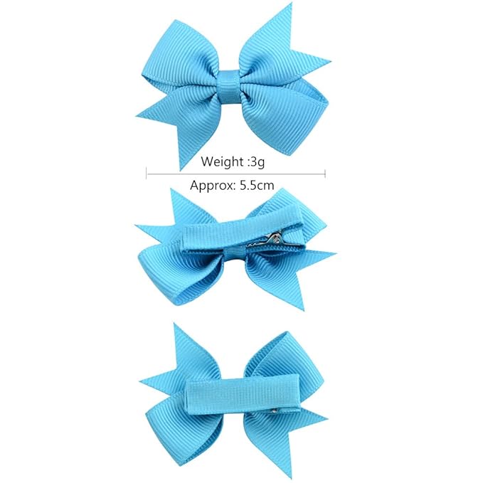 50PCS 2 Inch Baby Hair Bows Clips for Girls Grosgrain Ribbon Fully Lined Infant Hair Clips Accessories for Baby Girls Newborns Toddler in Pairs