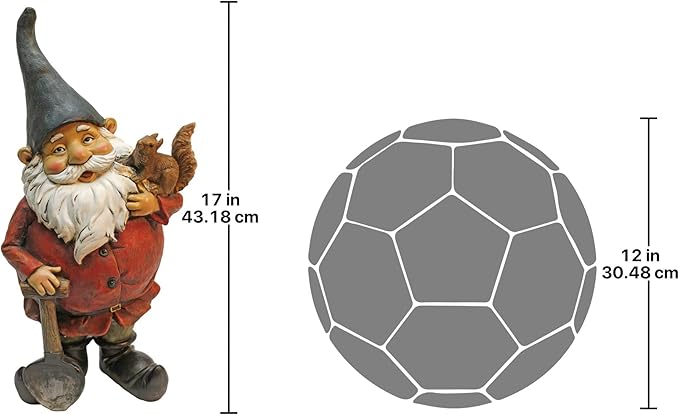 Design Toscano Garden Gnome Statue - Digger The Gnome - Outdoor Garden Gnomes - Funny Lawn Gnome Statues