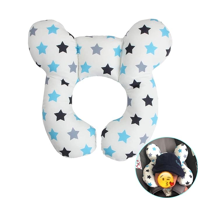 Baby Travel Pillow Toddler Head and Neck Support Pillow for Baby Pushchair,Car Seat,Travel(White)