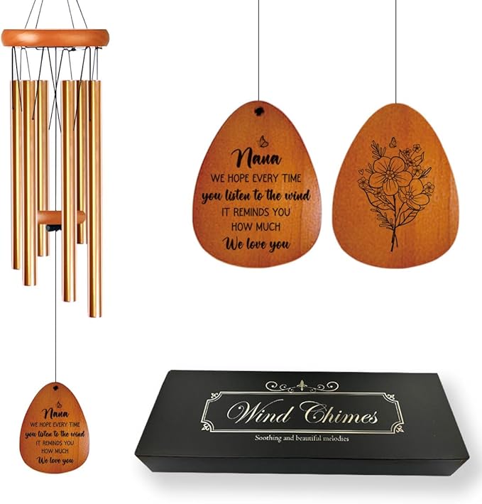 Nana Gifts Windchime Gifts for Grandma from Granddaughter Grandson, First Time Grandma Mothers Day Retirement Birthday for Nana Mom Wind Chime